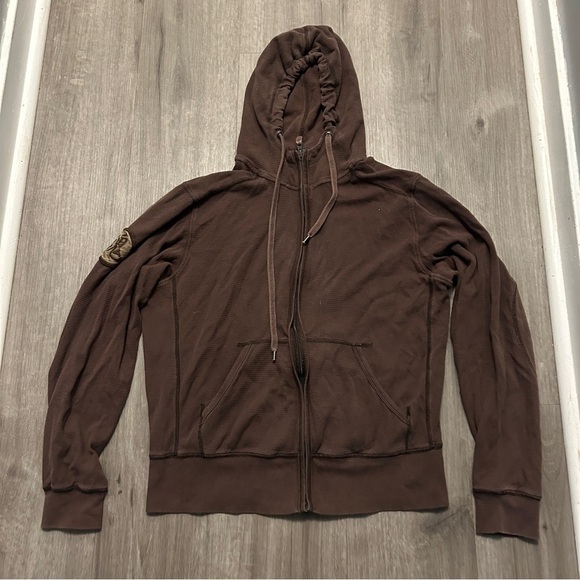 Triple Five Soul Tops - Triple Five Soul Full Zip Waffle Knit Hoodie